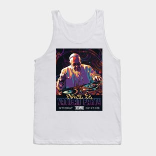 Pope Francis DJ Vatican Party Caricature Tank Top